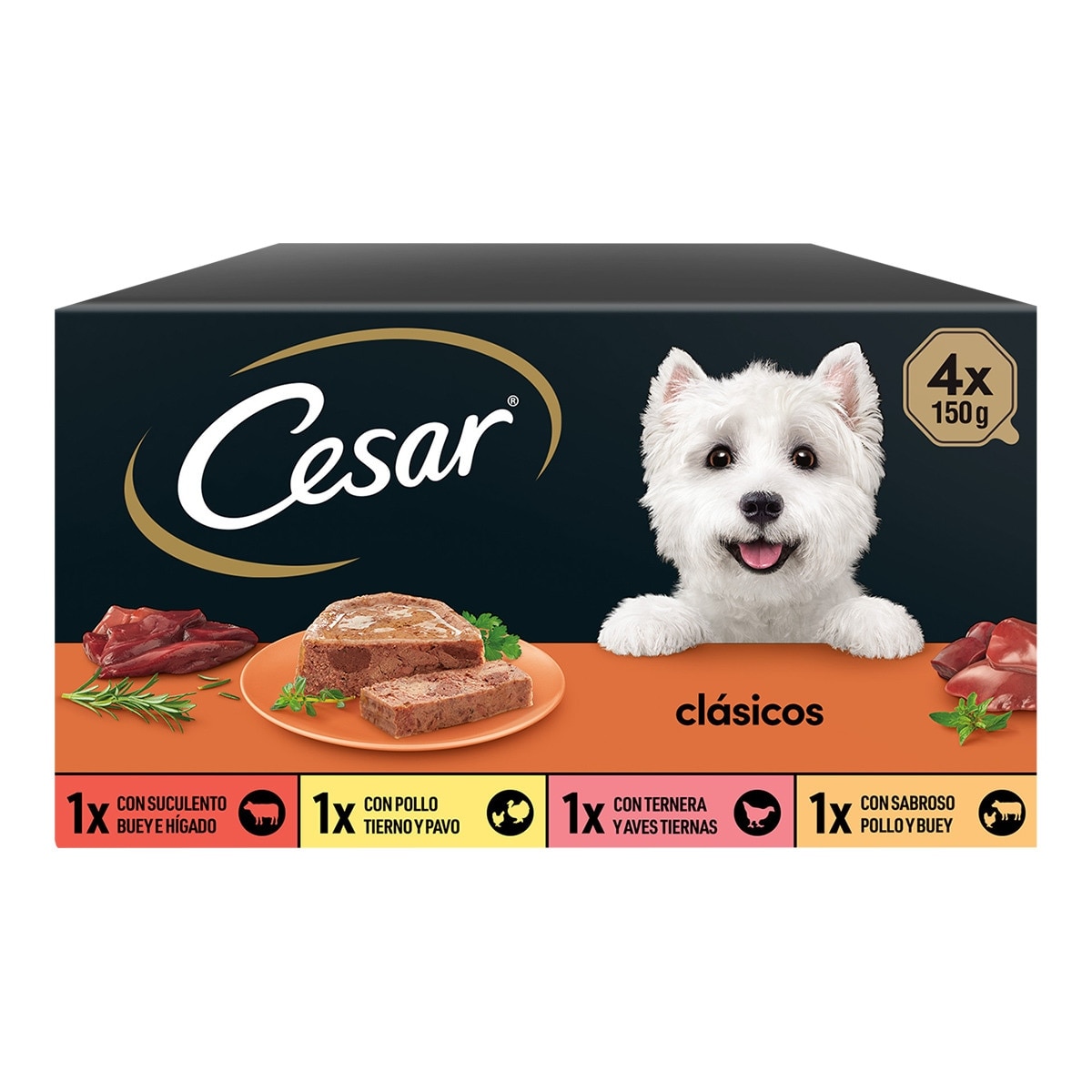 Imagen 0 de Comida húmeda para perros adultos César paté Selección Clásicos