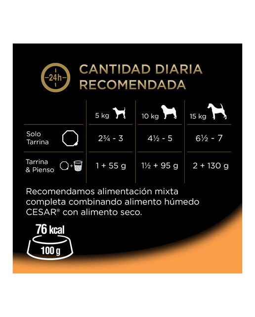 Comida húmeda para perros adultos Cesar Recetas de la Huerta gelatina carne 4 x 150 g 4