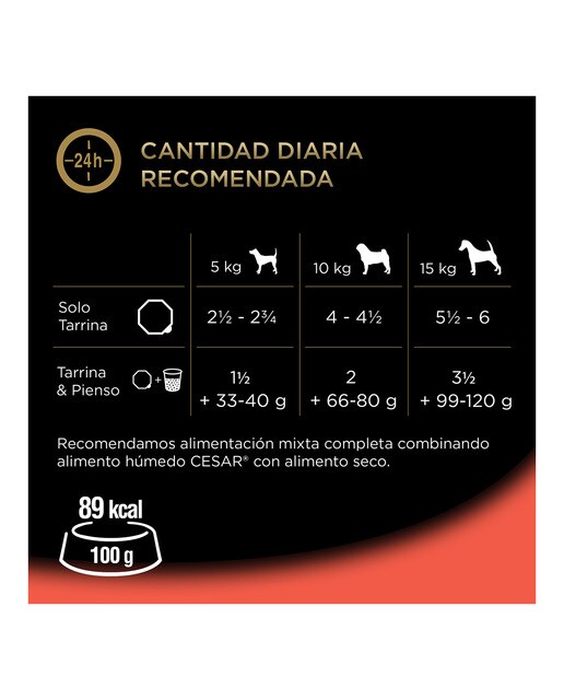 Comida húmeda para perros Cesar Clásicos paté buey 6