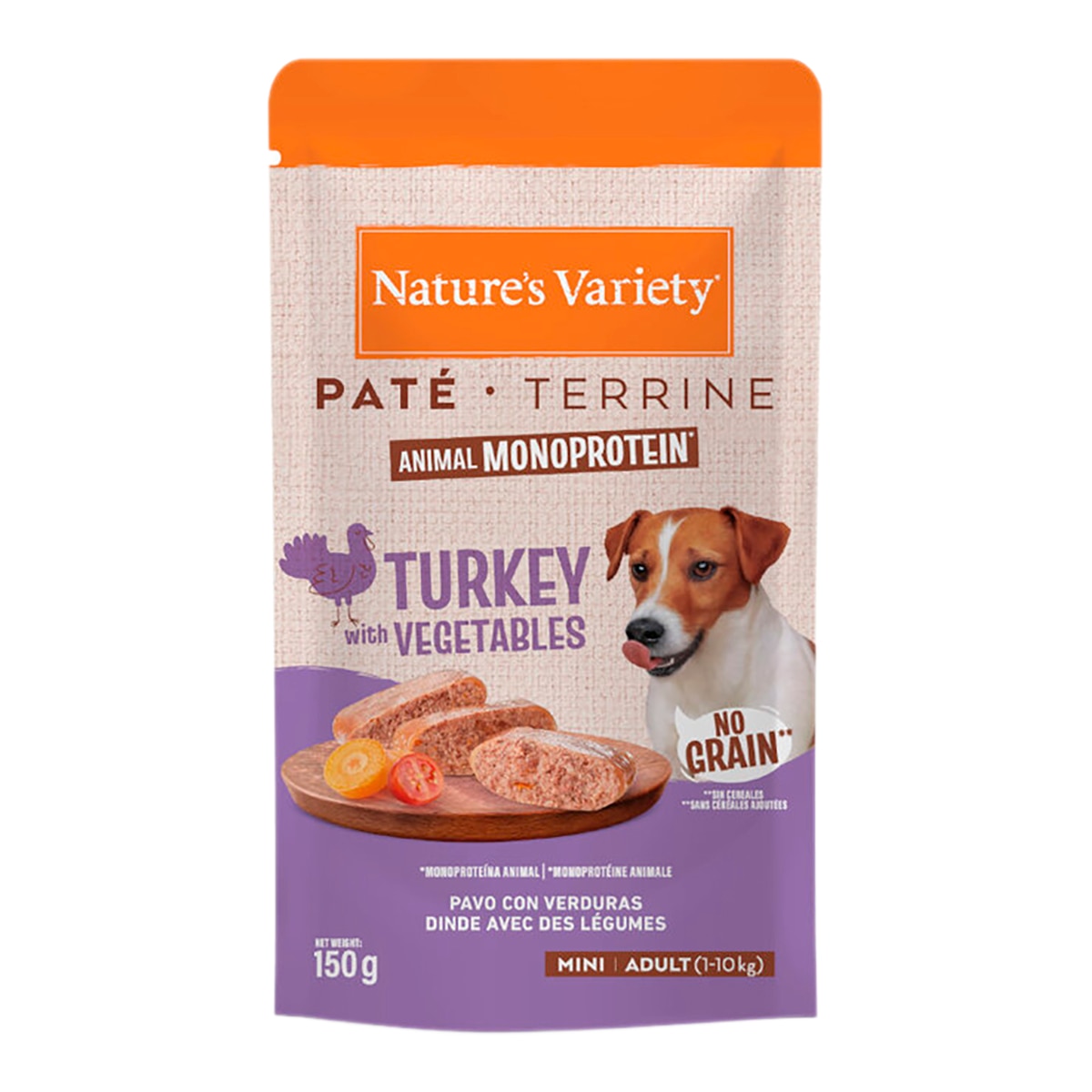 Imagen 0 de Comida húmeda para perros adultos minis Nature's Variety no grain paté pavo 150 g