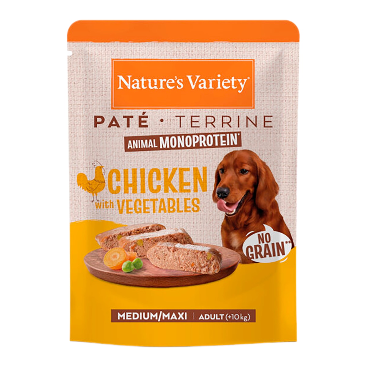 Imagen 1 de Comida húmeda para perros adultos medianos y grandes Nature's Variety No Grain paté pollo con verduras 300 g