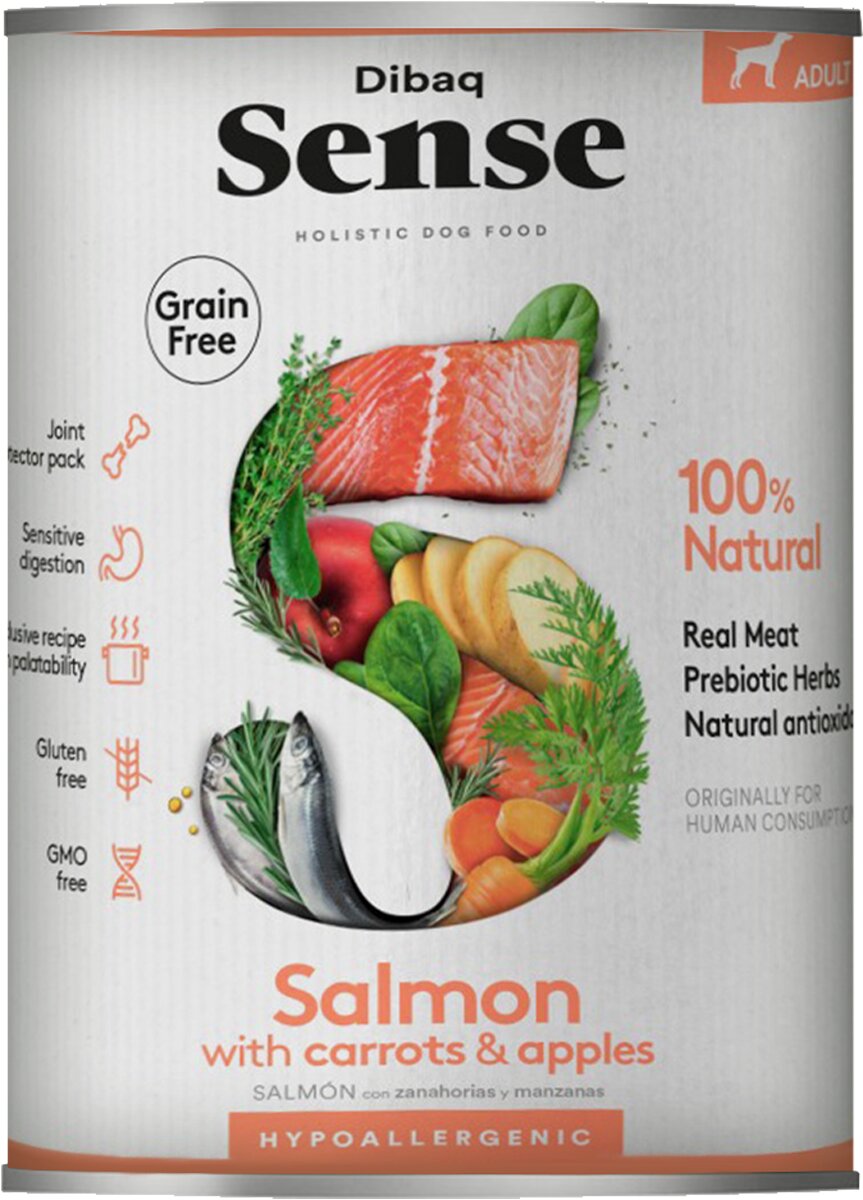 Dibaq Sense - Comida húmeda para perros adultos Dibaq Sense paté salmón 380 g