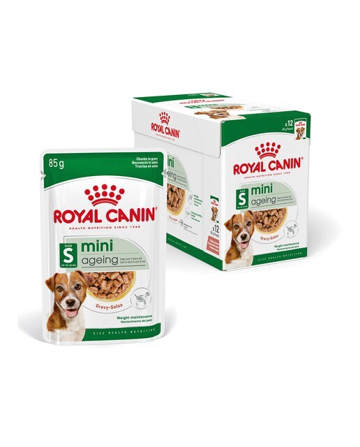 Comida húmeda para perros sénior pequeños Royal Canin Mini Ageing en salsa