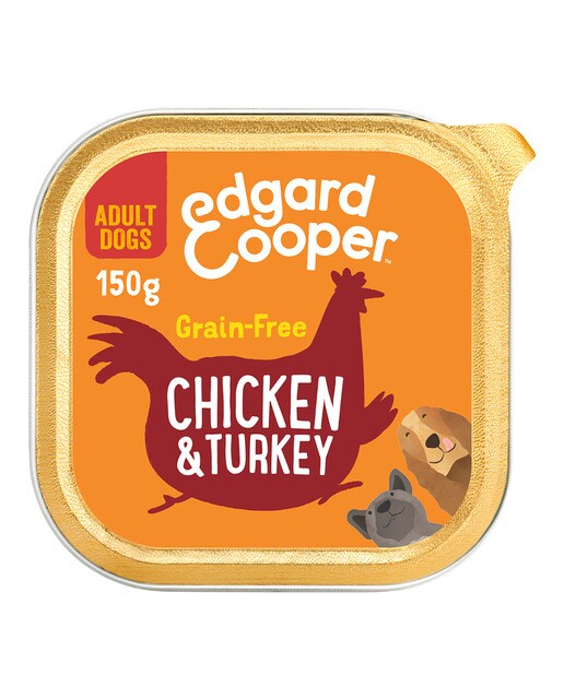 Edgard & Cooper - Comida húmeda para perros adultos Edgard & Cooper paté grain free pollo y pavo