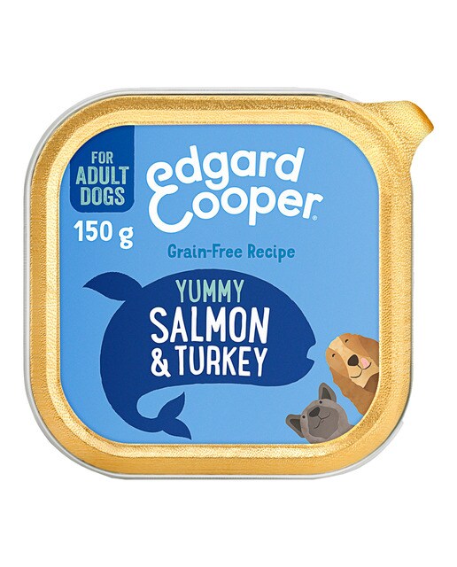 Edgard & Cooper - Comida húmeda para perros adultos Edgard & Cooper paté salmón y pavo con remolacha, manzana…