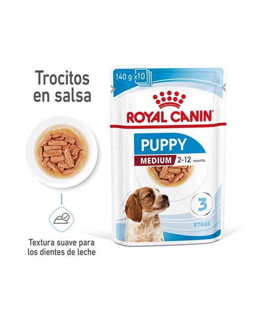 Comida húmeda para perros cachorros medianos Royal Canin en salsa 140 g 2