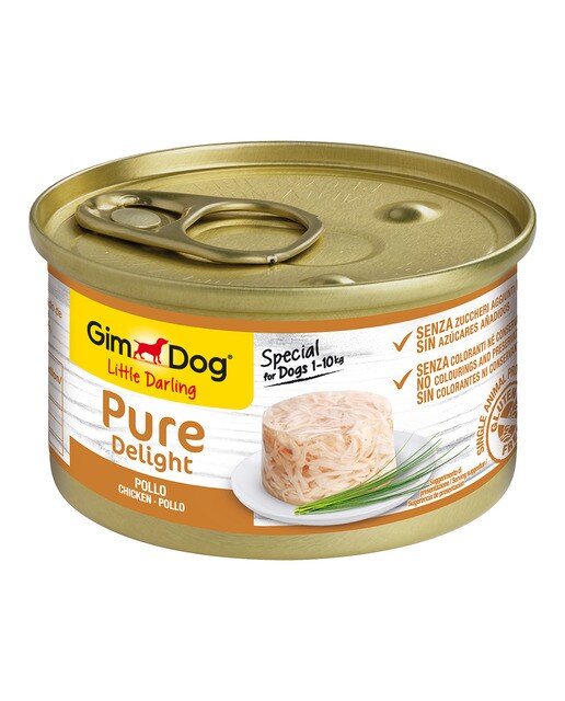 Gimdog - Comida húmeda para perros minis y pequeños GimDog Pure Delight gelatina pollo