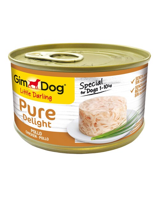Gimdog - Comida húmeda para perros minis y pequeños GimDog Pure Delight gelatina pollo