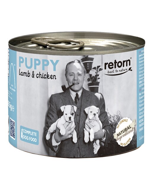 Imagen 0 de Comida húmeda para perros cachorros Retorn trozos cordero y pollo 185 g