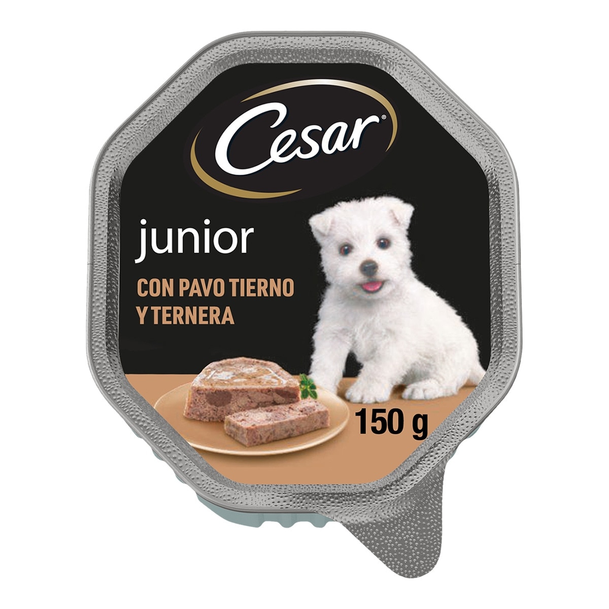 Cesar - Comida húmeda para perros junior Cesar gelatina pavo y ternera 150 g