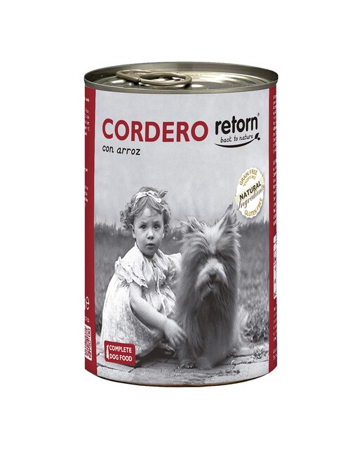 Imagen 0 de Comida húmeda para perros adultos Retorn trozos cordero con arroz 400 g