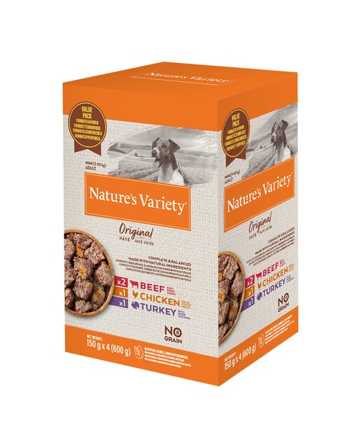 Nature's Variety - Comida húmeda para perros adultos minis Nature's Variety paté no grain 4 x 150 g