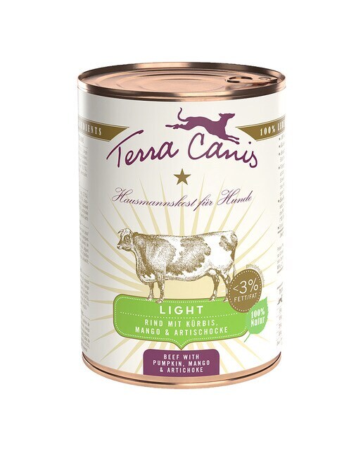 Comida húmeda para perros adultos Terra Canis light paté buey con calabaza 400 g