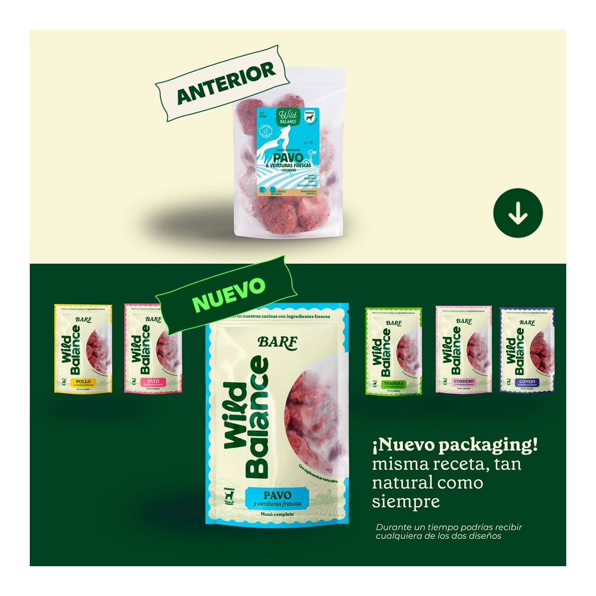Comida húmeda para perros Wild Balance barf congelado pavo y verduras 1 kg 3