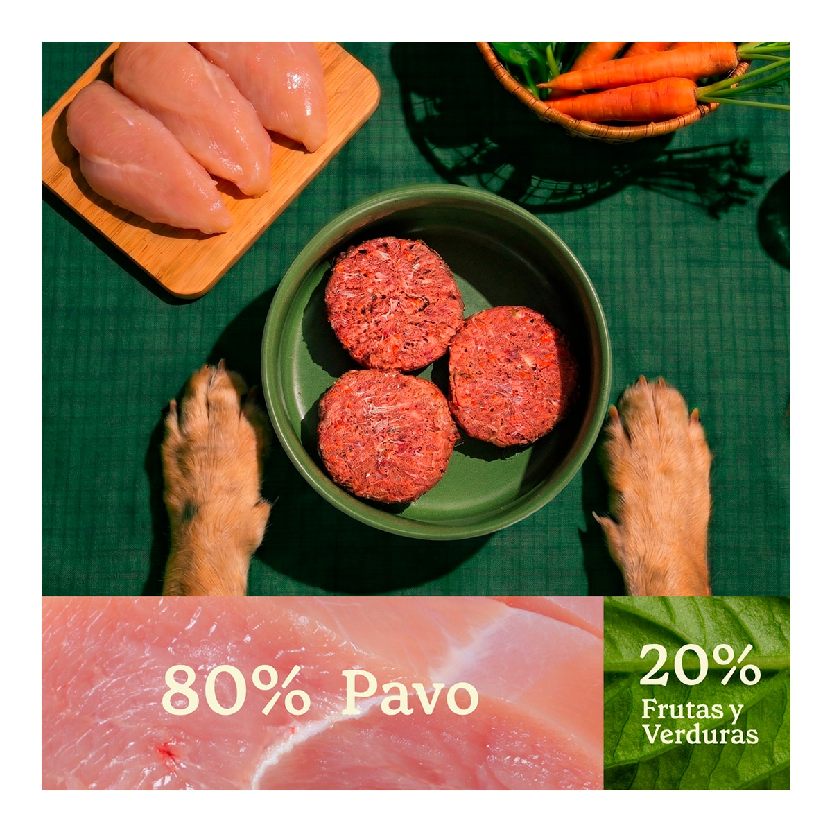 Comida húmeda para perros Wild Balance barf congelado pavo y verduras 1 kg 4