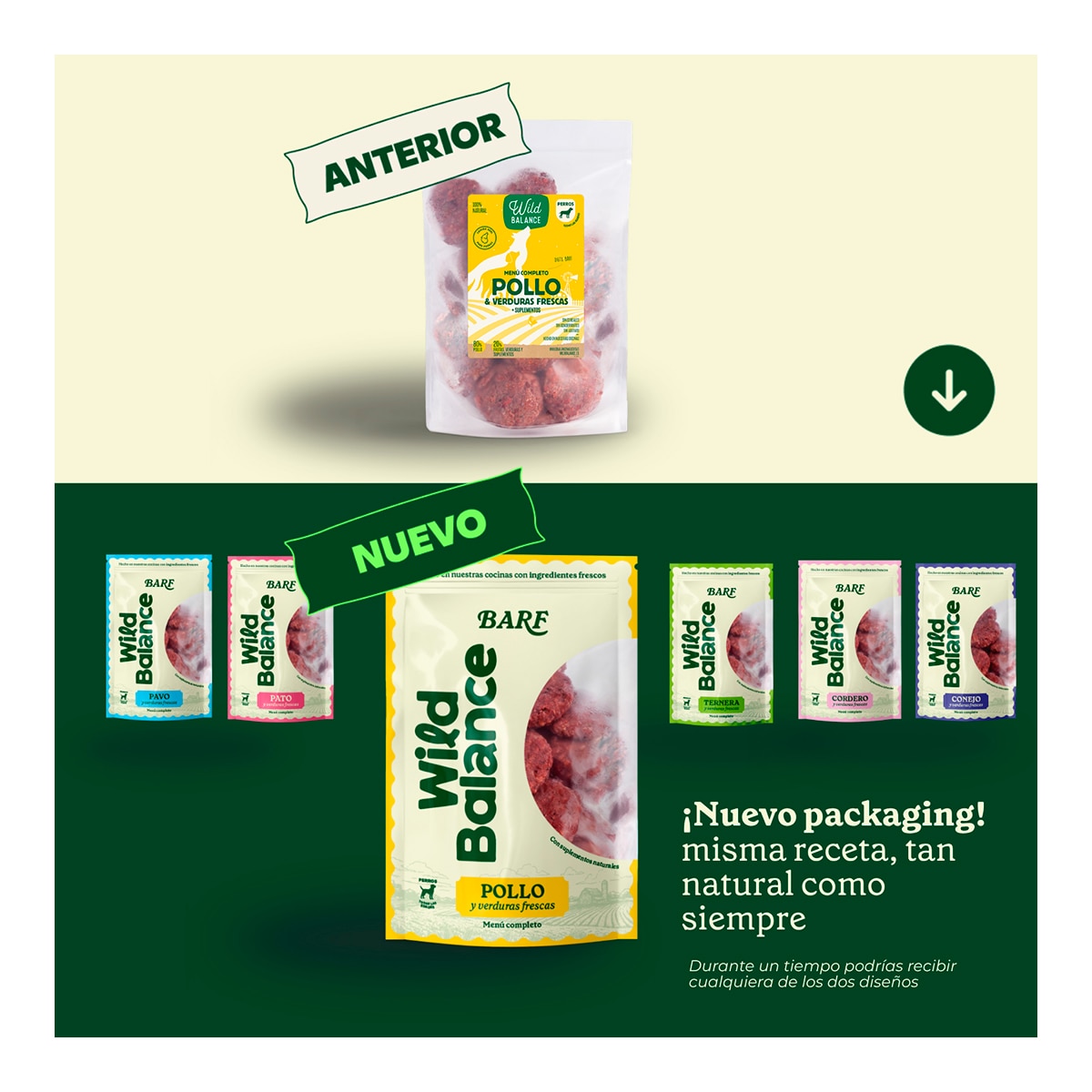 Comida húmeda para perros Wild Balance barf congelado pollo y verduras 1 kg 3