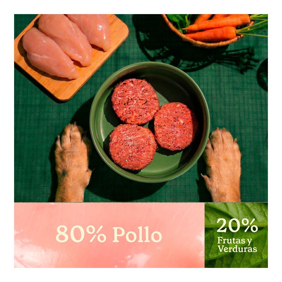 Comida húmeda para perros Wild Balance barf congelado pollo y verduras 1 kg 4