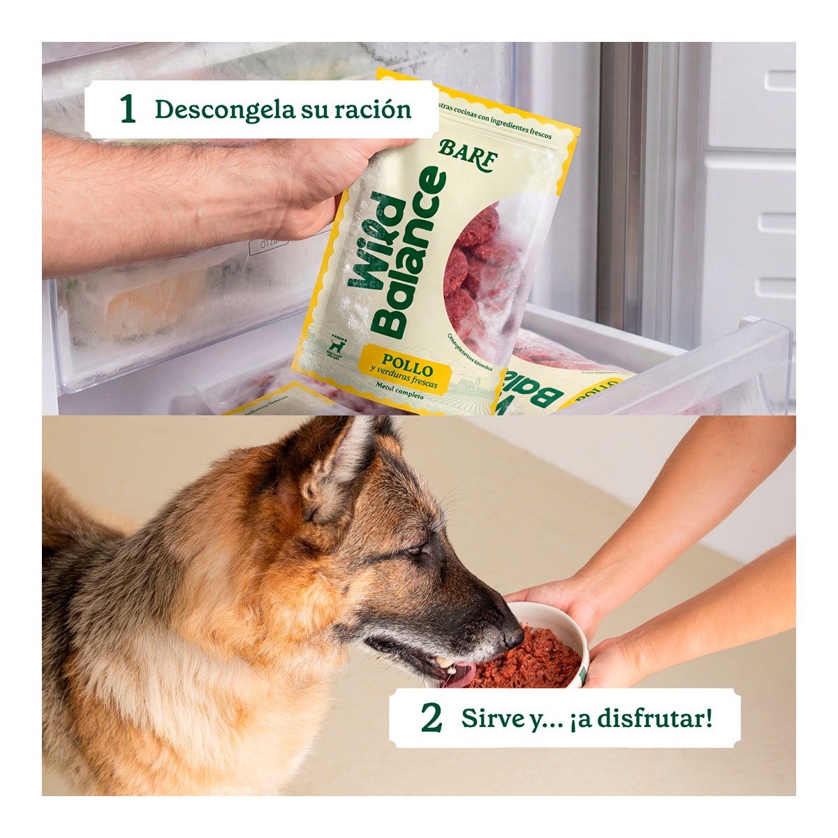 Comida húmeda para perros Wild Balance barf congelado pollo y verduras 1 kg 7