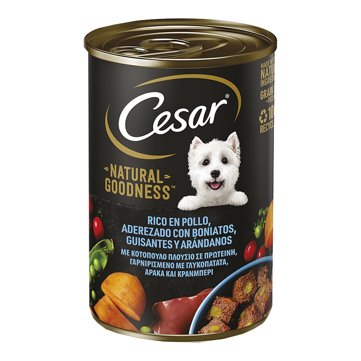 Cesar - Comida húmeda para perros adultos Cesar Natural Goodness paté pollo 400 g