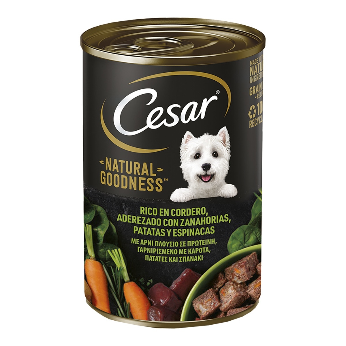 Cesar - Comida húmeda para perros adultos Cesar Natural Goodness paté cordero 400 g