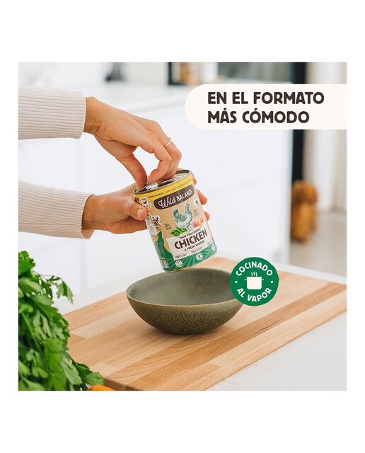 Comida húmeda para perros adultos Wild Balance barf cocinado al vapor trozos pollo y verduras frescas 400 g 3