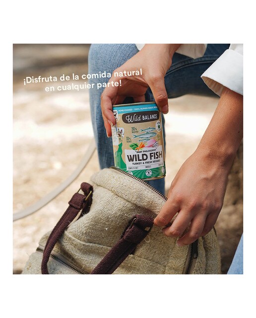 Comida húmeda para perros adultos Wild Balance barf cocinado al vapor trozos pescado salvaje, pavo y verduras frescas 400 g 5