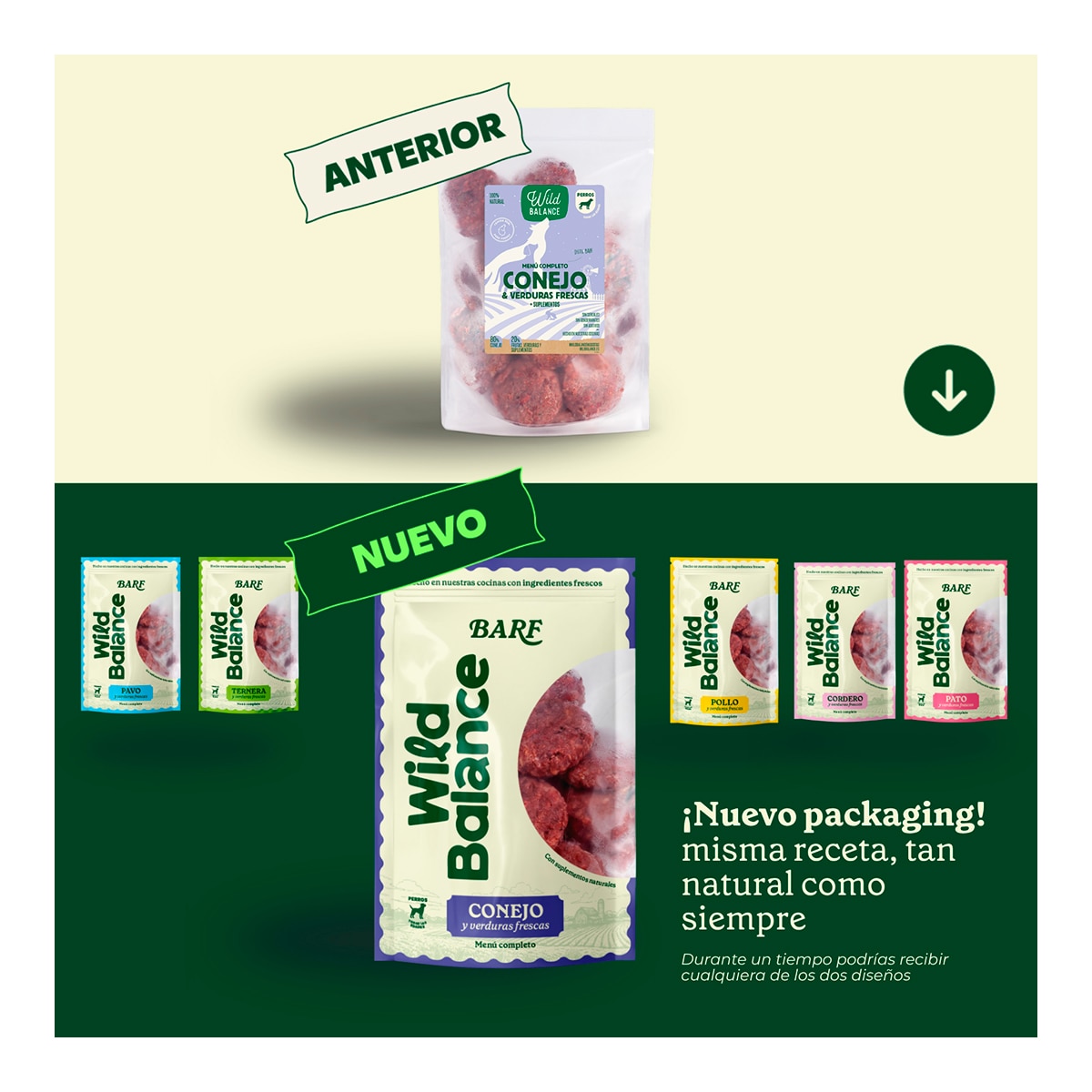 Comida húmeda para perros Wild Balance barf congelado conejo y verduras 1 kg 3