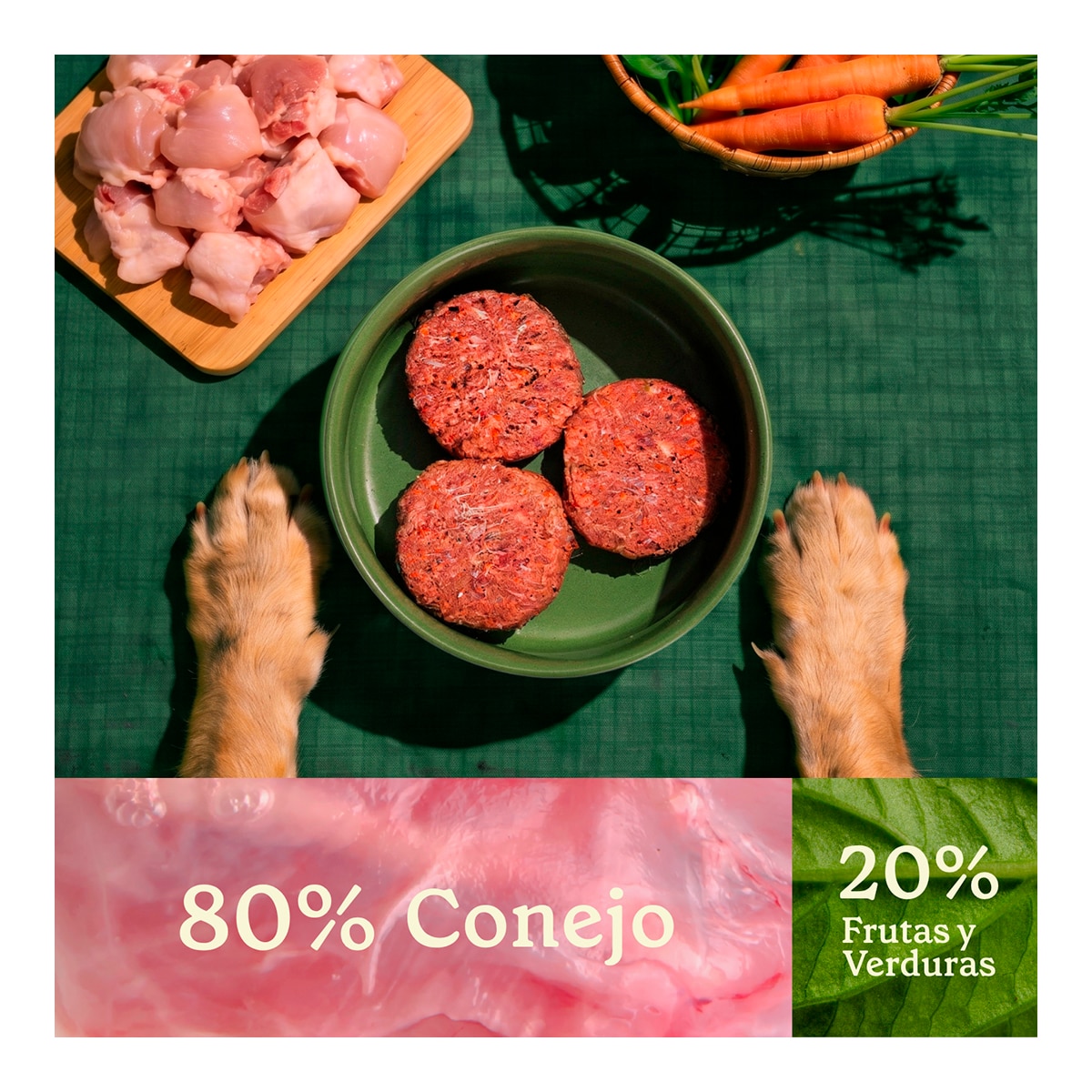 Comida húmeda para perros Wild Balance barf congelado conejo y verduras 1 kg 4