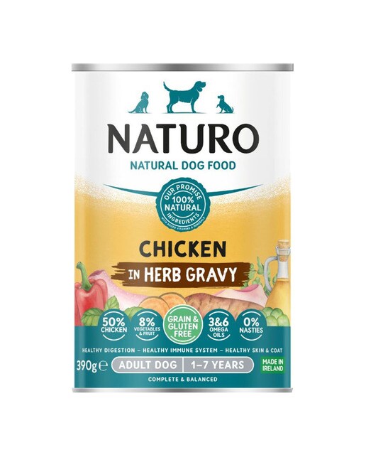 Naturo - Comida húmeda para perros adultos Naturo pollo y vegetales grain free 390 g
