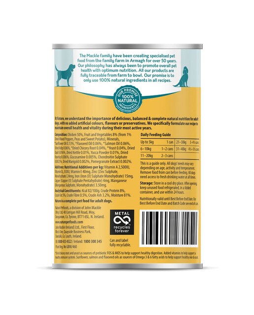 Comida húmeda para perros adultos Naturo pollo y vegetales grain free 390 g 2