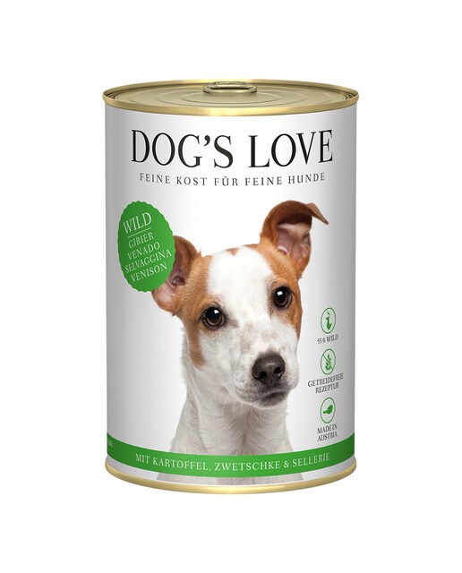 Dog's Love - Comida húmeda para perros adultos Dog's Love venado sin cereales 400 g