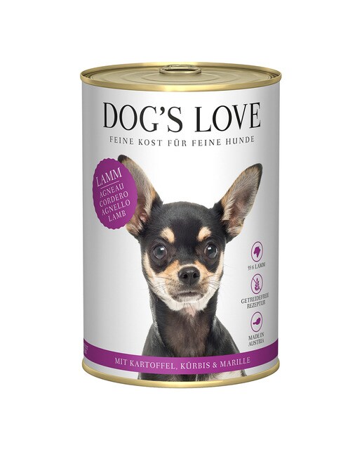 Dog's Love - Comida húmeda para perros adultos Dog's Love cordero sin cereales 400 g