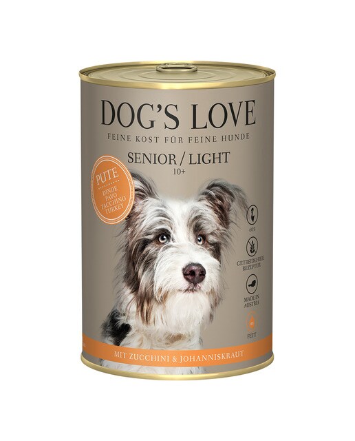 Dog's Love - Comida húmeda para perros sénior Dog's Love light pavo sin cereales 400 g