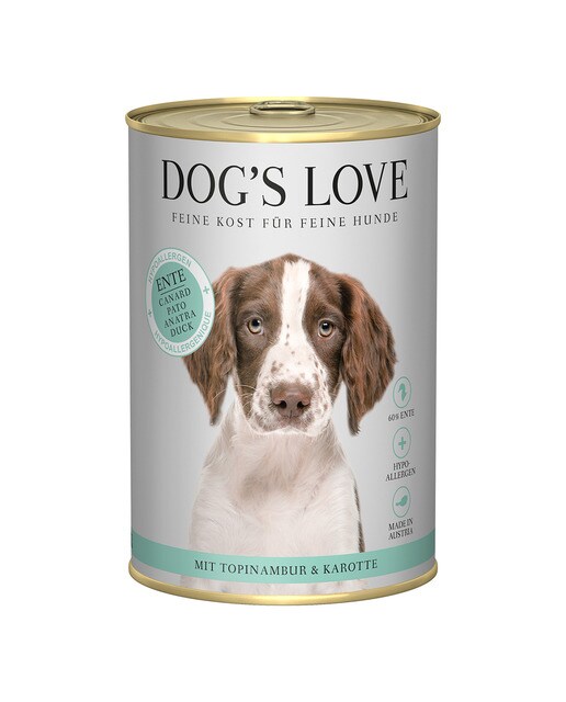 Comida húmeda para perros adultos Dog's Love hipoalergénico pato 400 g 1