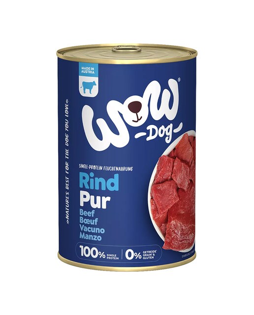 Wow - Comida húmeda para perros adultos Wow vacuno puro 400 g