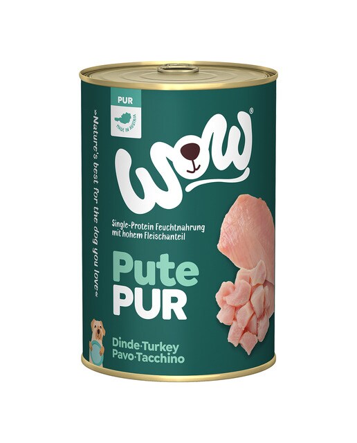 Wow - Comida húmeda para perros adultos Wow pavo puro 400 g