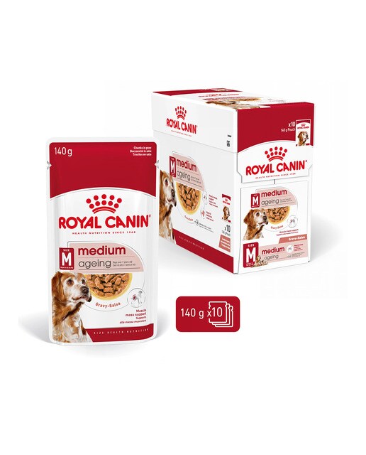 Royal Canin - Comida húmeda para perros sénior medianos Royal Canin en salsa 10 x 140 g