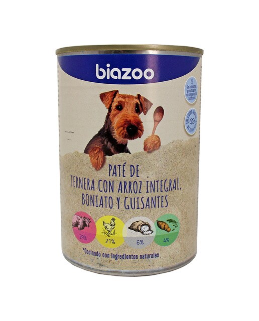 Biazoo - Comida húmeda para perros adultos Biazoo paté de ternera y pollo 395 g