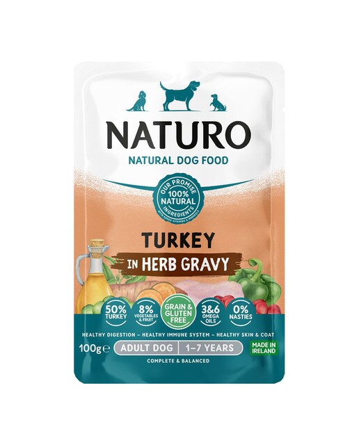 Naturo - Comida húmeda para perros adultos Naturo pavo grain free en salsa 100 g