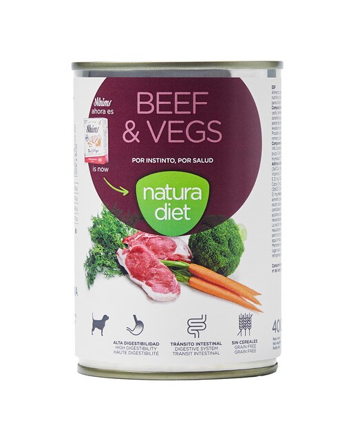 Natura Diet - Comida húmeda para perros adultos Natura Diet buey y verduras 400 g