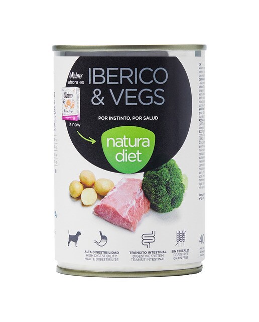 Natura Diet - Comida húmeda para perros adultos Natura Diet ibérico y verduras 400 g