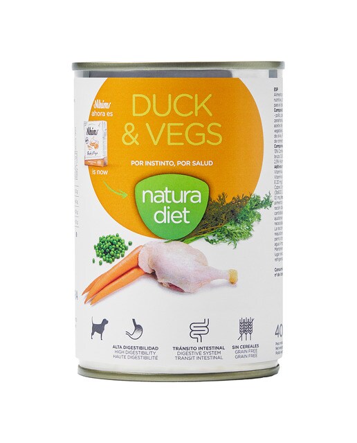 Natura Diet - Comida húmeda para perros adultos Natura Diet pato y verduras 400 g