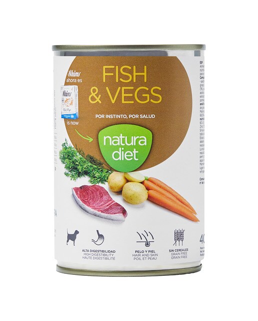 Natura Diet - Comida húmeda para perros adultos Natura Diet pescado y verduras 400 g