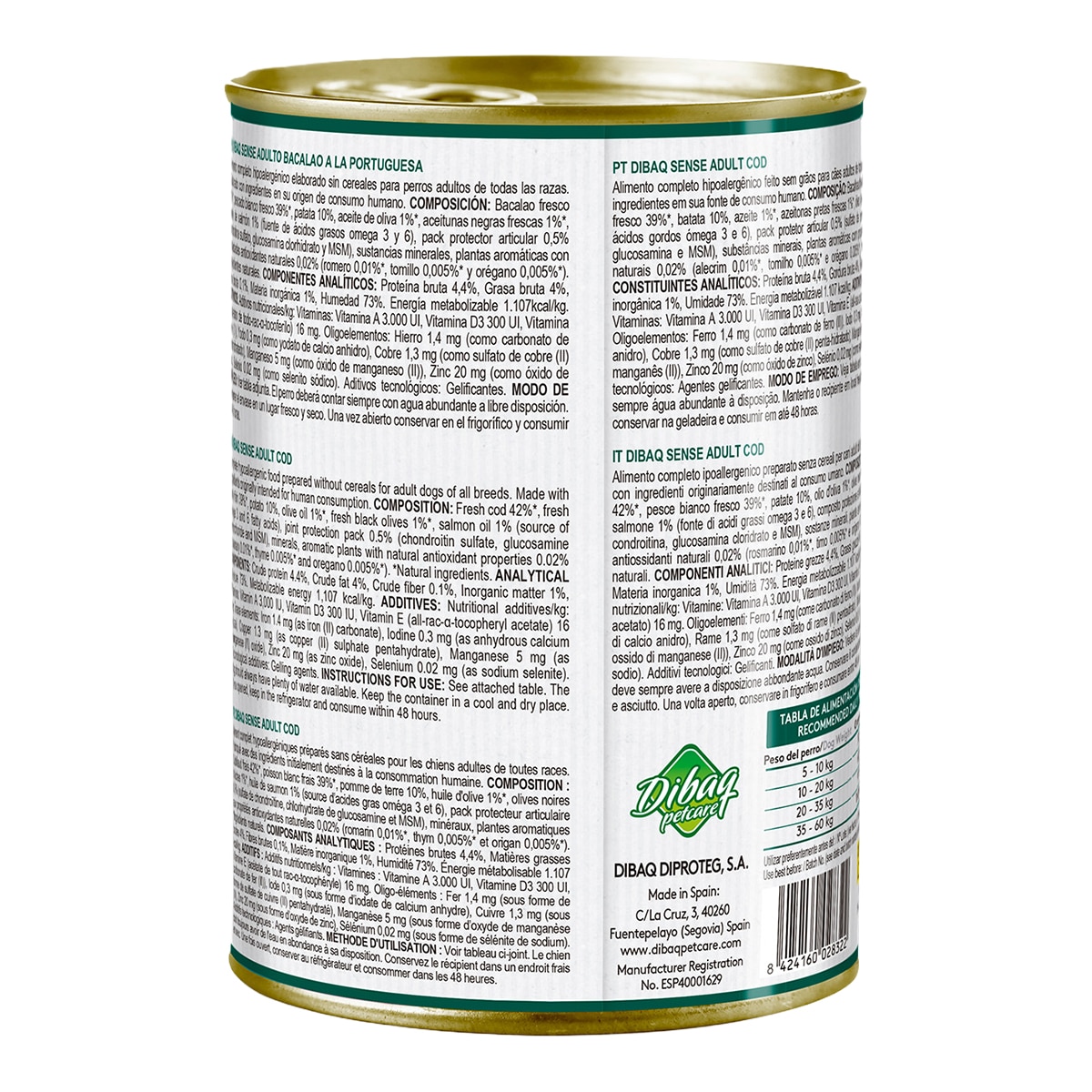 Comida húmeda para perros adultos hipoalergénico Dibaq Sense bacalao a la portuguesa 380 g 2