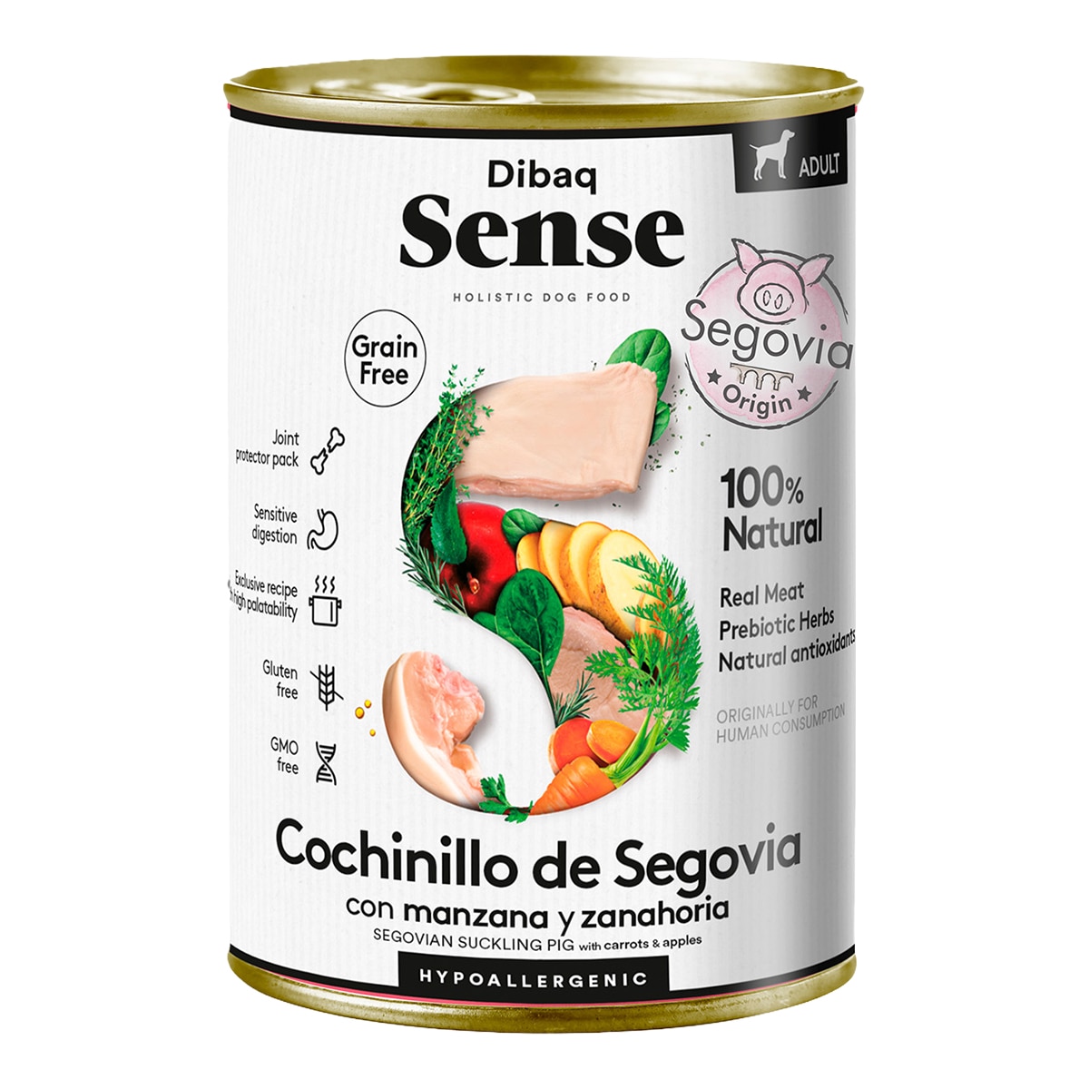 Imagen 0 de Comida húmeda para perros adultos hipoalergénico Dibaq Sense cochinillo de Segovia 380 g