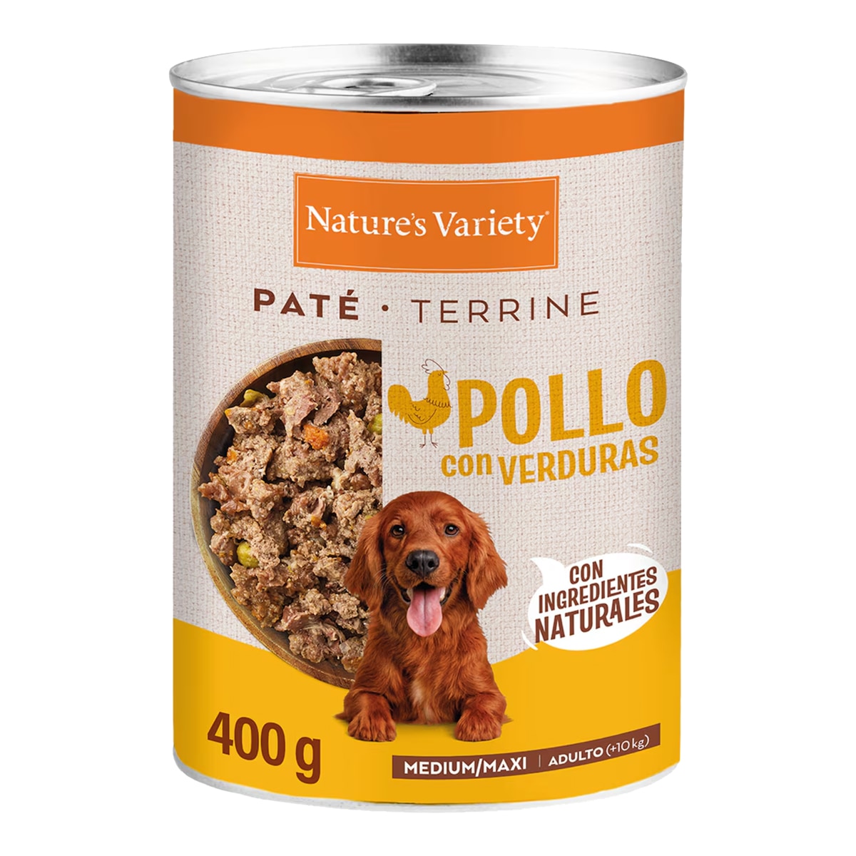 Imagen 1 de Comida húmeda para perros adultos medianos y grandes Nature´s Variety paté pollo con verduras 400g