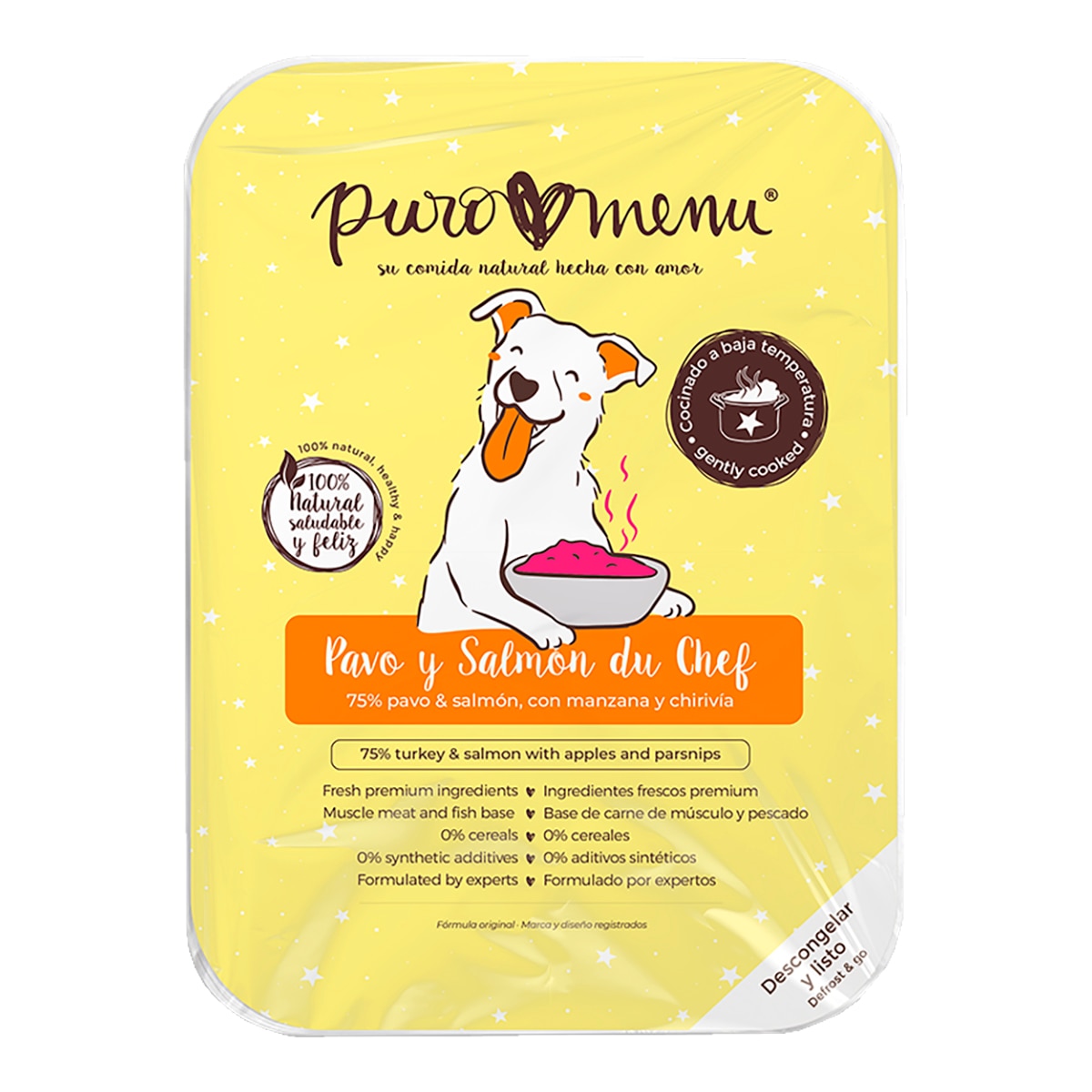 Imagen 0 de Comida húmeda para perros adultos minis y pequeños Puromenu pavo y samón