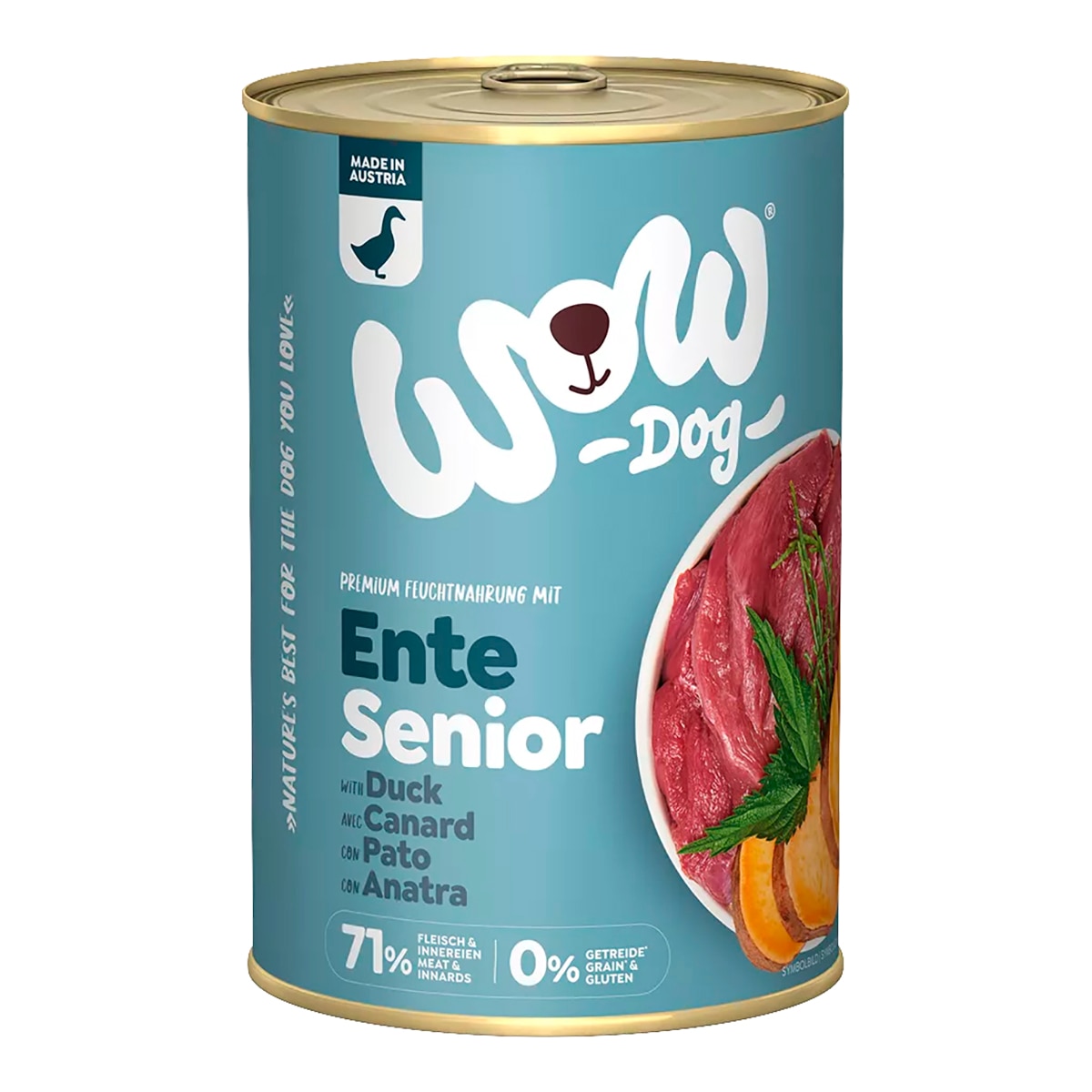Imagen 0 de Comida húmeda para perros sénior Wow paté pato, algas marinas y batata 400 g