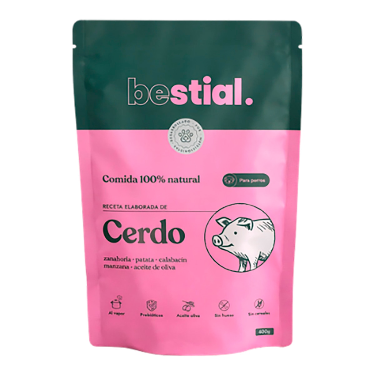 Imagen 0 de Comida húmeda para perros Menú de cerdo Bestial 400 g