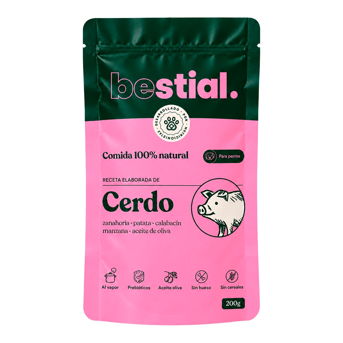 Imagen 0 de Comida húmeda para perros Menú de cerdo Bestial 400 g